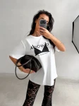 T-shirt damski OLAVOGA BRAFITTI 2026 ecru - maWer Fashion