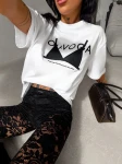 T-shirt damski OLAVOGA BRAFITTI 2026 ecru - maWer Fashion