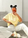 T-shirt damski OLAVOGA BRAFITTI 2026 masełkowy żółty - maWer Fashion