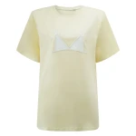 T-shirt damski OLAVOGA BRAFITTI 2026 masełkowy żółty - maWer Fashion