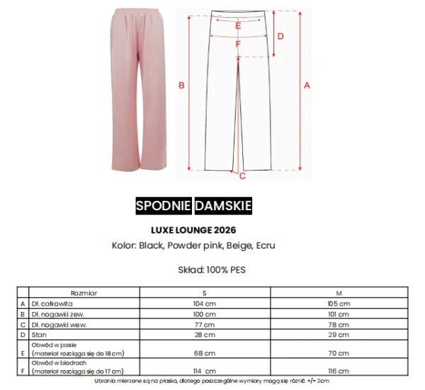 Spodnie damskie OLAVOGA LUXE LOUNGE 2026 czarne - maWer Fashion