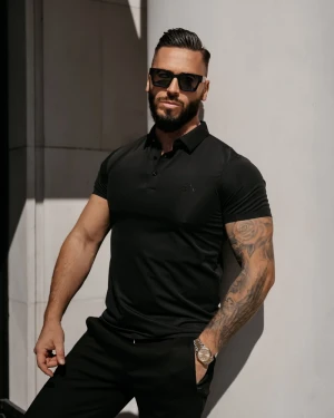 T-shirt męski polo OLAVOGA ZAIN 2026 czarny