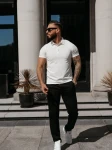 T-shirt męski polo OLAVOGA ZAIN 2026 ecru - maWer Fashion