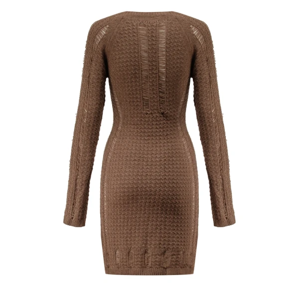 Sukienka OLAVOGA PAM 2026 brązowa - maWer Fashion