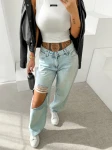 Spodnie damskie jeansy OLAVOGA APALO 2026 niebieskie - maWer Fashion