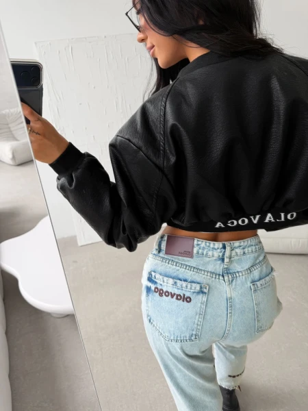 Spodnie damskie jeansy OLAVOGA BISMIN 2026 niebieskie - maWer Fashion