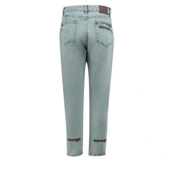 Spodnie damskie jeansy OLAVOGA BISMIN 2026 niebieskie - maWer Fashion