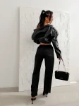 Spodnie damskie OLAVOGA LUXE LOUNGE 2026 czarne - maWer Fashion