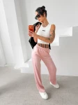 Spodnie damskie OLAVOGA LUXE LOUNGE 2026 pudrowy róż - maWer Fashion