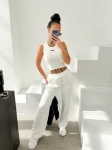 Spodnie damskie OLAVOGA LUXE LOUNGE 2026 ecru - maWer Fashion