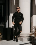Sweter męski OLAVOGA ALAVOS 2026 czarny - maWer Fashion