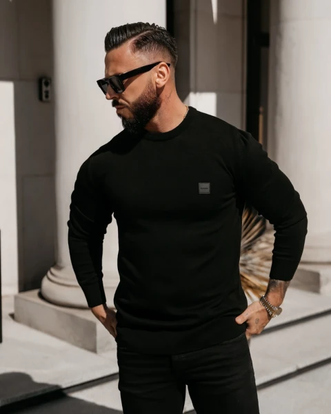 Sweter męski OLAVOGA ALAVOS 2026 czarny - maWer Fashion