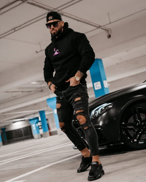 Bluza męska OLAVOGA BLAME MEN 2024 czarna  -  maWer Fashion