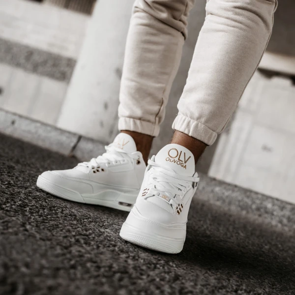 Buty męskie sneakersy OLAVOGA SPLENDOR białe - maWer Fashion