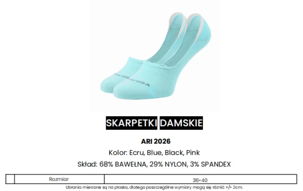 Skarpetki stopki damskie OLAVOGA ARI 2026 czarne - maWer Fashion