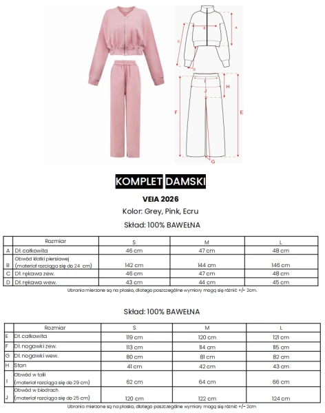 Komplet damski OLAVOGA VEIA 2026 róż - maWer Fashion
