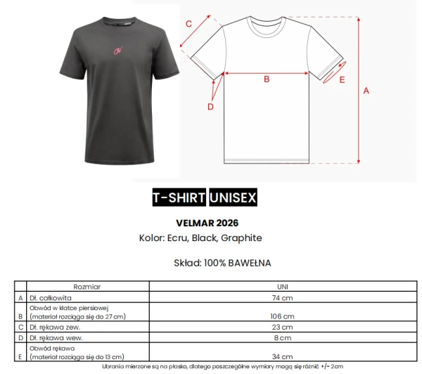 T-shirt unisex olavoga VELMAR 2026 ecru - maWer Fashion