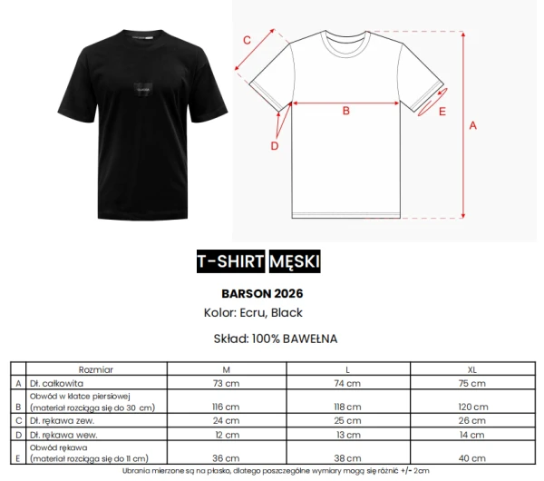 T-shirt męski OLAVOGA BARSON 2026 ecru - maWer Fashion