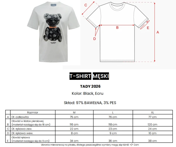 T-shirt męski OLAVOGA TADY 2026 czarny - maWer Fashion