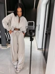 Komplet damski OLAVOGA VEIA 2026 szary - maWer Fashion