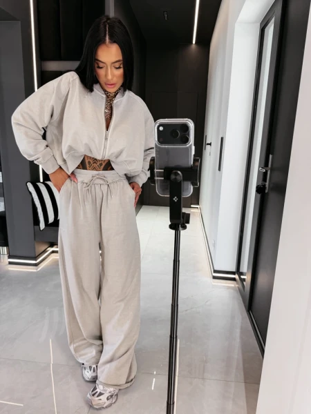 Komplet damski OLAVOGA VEIA 2026 szary - maWer Fashion