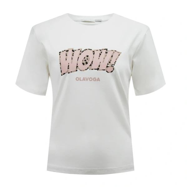 T-shirt damski OLAVOGA MARSH 2026 ecru - maWer Fashion