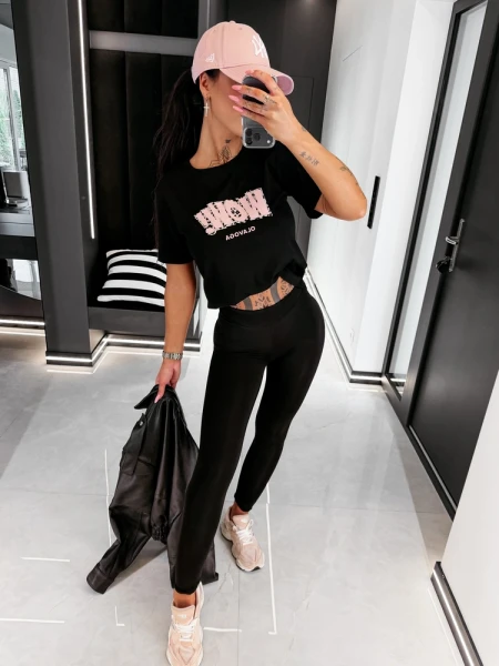 T-shirt damski OLAVOGA MARSH 2026 czarny - maWer Fashion