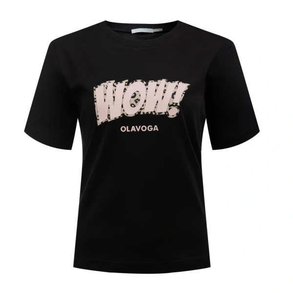 T-shirt damski OLAVOGA MARSH 2026 czarny - maWer Fashion