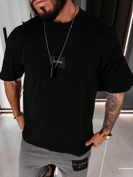 T-shirt męski OLAVOGA BARSON 2026 czarny - maWer Fashion