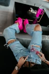 Spodnie damskie OLAVOGA CELABU 2026 niebieskie - maWer Fashion