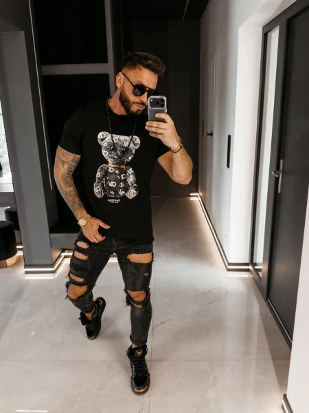 T-shirt męski OLAVOGA TADY 2026 czarny - maWer Fashion