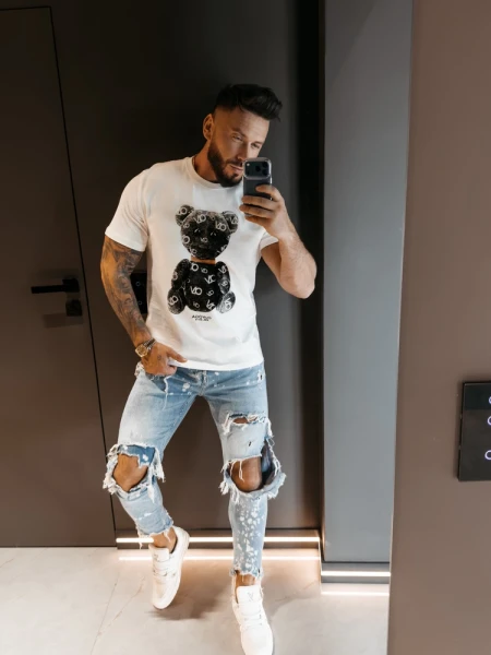 T-shirt męski OLAVOGA TADY 2026 ecru - maWer Fashion