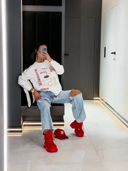 Bluza damska OLAVOGA APARE 2026 szara - maWer Fashion