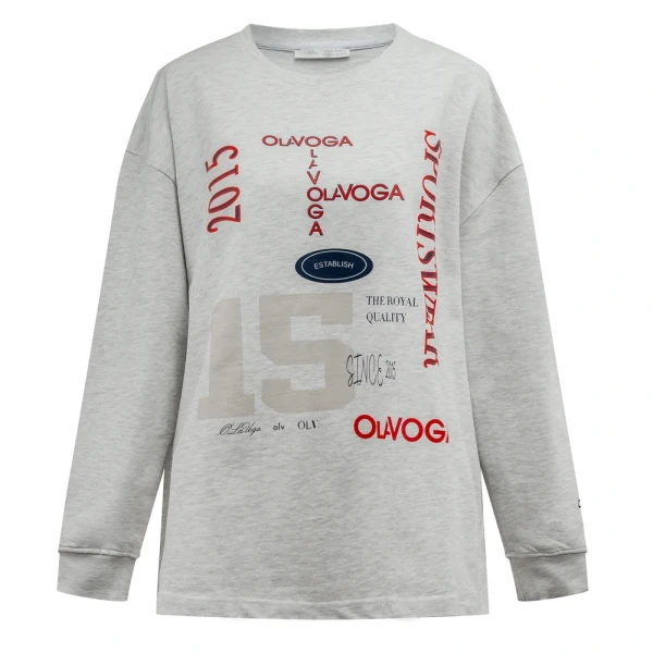 Bluza damska OLAVOGA APARE 2026 szara - maWer Fashion