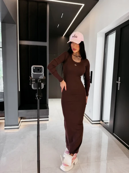 Sukienka OLAVOGA PISA 2026 brązowa - mawer Fashion