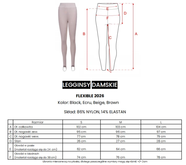 Legginsy damskie OLAVOGA FLEXIBLE 2026 ecru - maWer Fashion