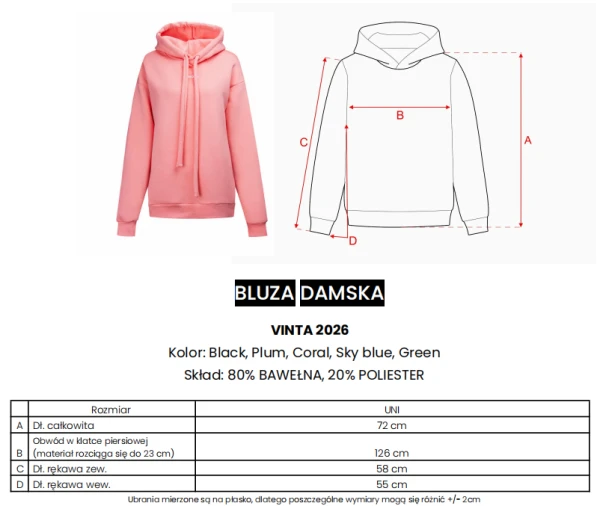 Bluza damska OLAVOGA VINTA 2026  koral - mawershop