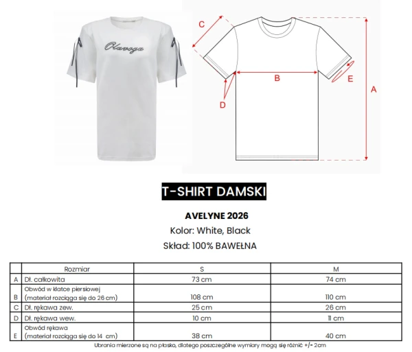 T-shirt damski OLAVOGA AVELYNE 2026 czarny - maWer Fashion
