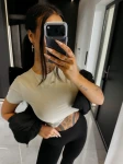 T-shirt damski OLAVOGA BASTU 2026 oliwkowy - maWer Fashion