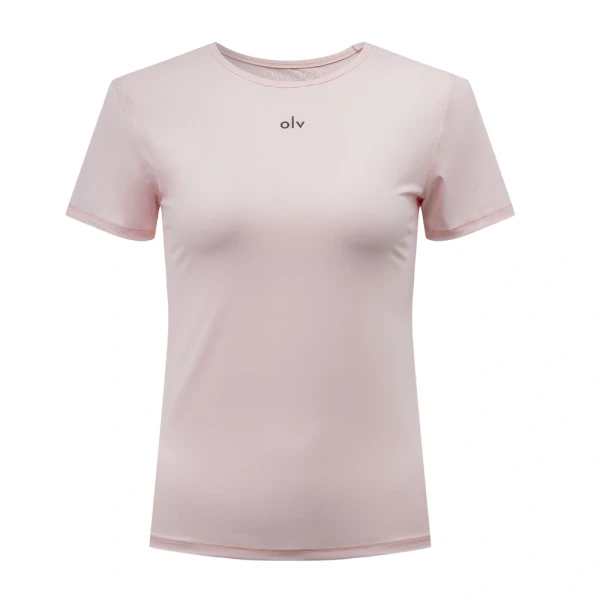 T-shirt damski OLAVOGA BASTU 2026 różowy - maWer Fashion