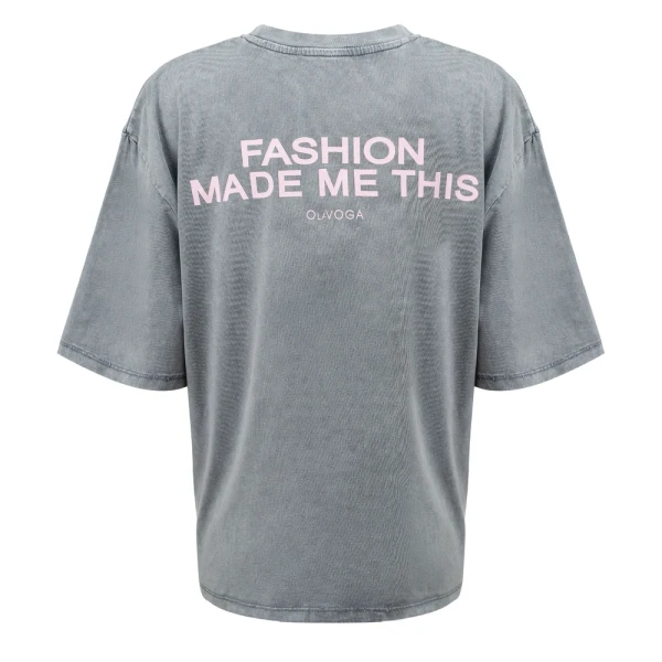 T-shirt damski OLAVOGA ENORAI 2026 jasny szary - maWer Fashion