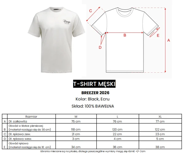 T-shirt męski OLAVOGA BREEZER 2026 ecru - maWer Fashion