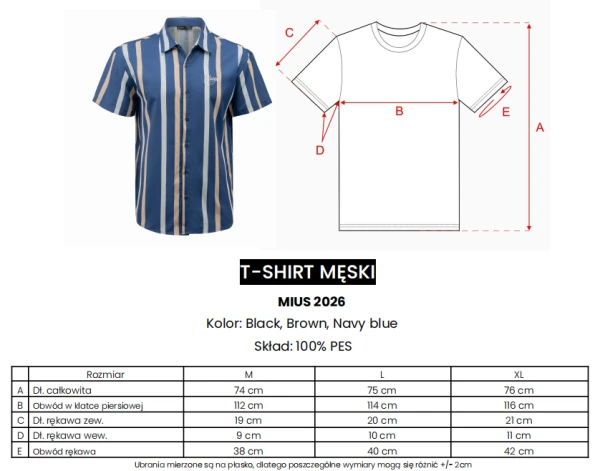 T-shirt męski OLAVOGA MIUS 2026 brązowy - maWer Fashion