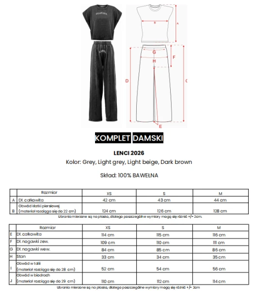 Komplet damski OLAVOGA LENCI 2026 szary - maWer Fashion