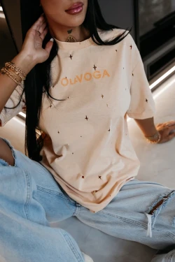 T-shirt damski OLAVOGA FIOVIIST 2026 róż