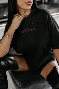 T-shirt damski OLAVOGA FIOVIIST 2026 czarny