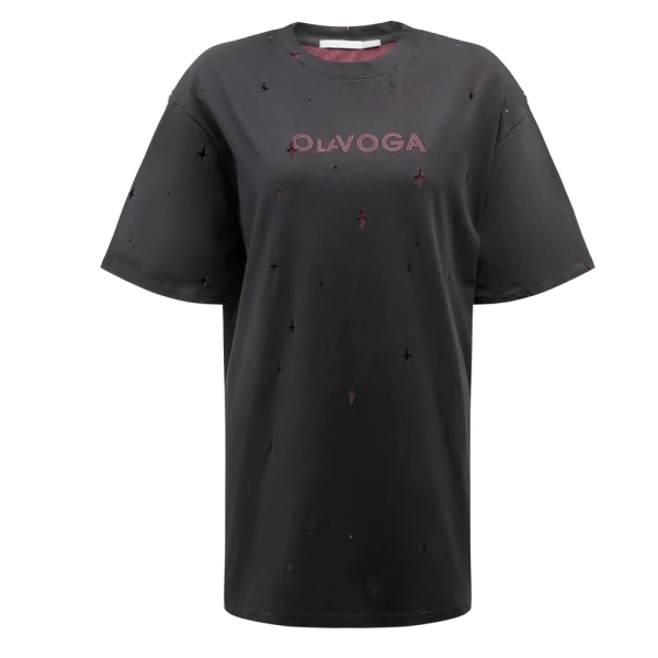 T-shirt damski OLAVOGA FIOVIIST 2026 czarny - maWer Fashion