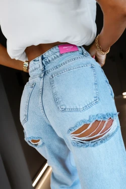 Spodnie damskie jeansy OLAVOGA DISTRY 2026 niebieskie