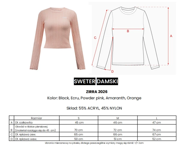 Sweter damski OLAVOGA ZIRRA 2026 pomarańczowy - maWer Fashion