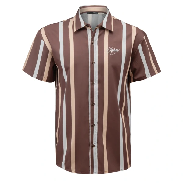 T-shirt męski OLAVOGA MIUS 2026 brązowy - maWer Fashion